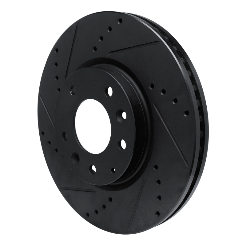 Mazda CX-7 Brake Rotor (1) - Front Left - R1 Concepts - Drilled & Slotted - Black - `07-`12